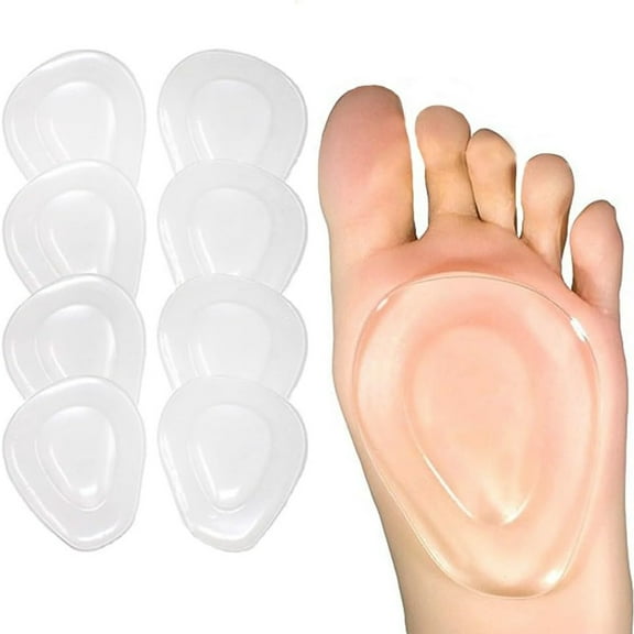 8 Pcs Metatarsal Pads Ball of Foot Cushions Gel Ball Feet Pads Mortons Neuroma Callus Foot Pain Relief Bunion Forefoot Support for Women Men