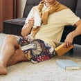 thumbnail image 4 of Daiia Forest Wild Mushroom Mens Woven Stretch Pajama Short,Short Pajama Pants-Large, 4 of 9