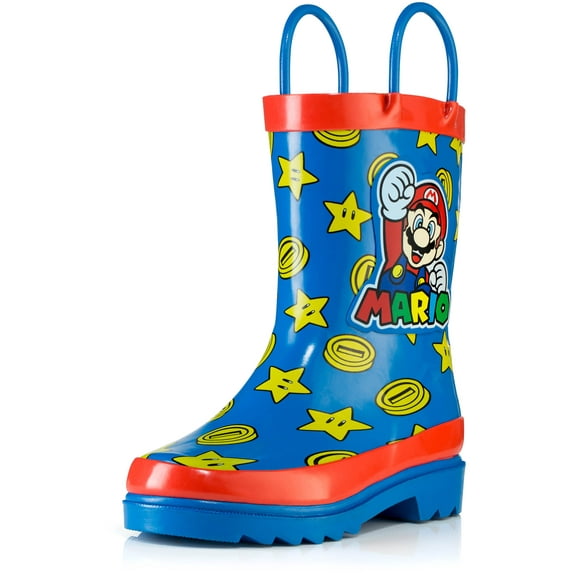 Nintendo Super Mario Blue Rubber Rain Boots - Size 5 Toddler