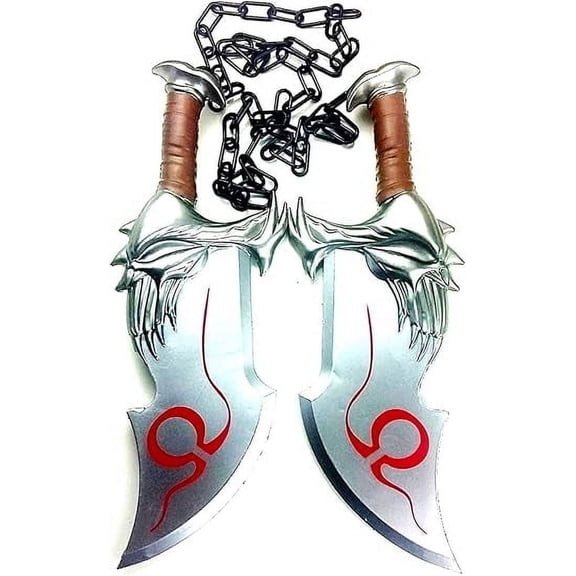 God of War Swords Kratos Blades of Chaos High Density Foam 1:1 Scale Props Silver