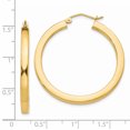 thumbnail image 4 of Boucles d'Oreilles Créoles Carrées en Or Jaune 14k 3mm Tube Rond, 4 of 8