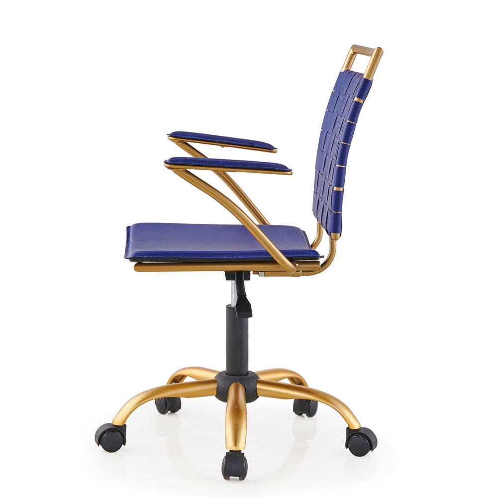 Kepooman Office Chair High Back Leather Executive Computer Desk Chair for Comfort and Ergonomic Design for Lumbar Support, Blue Kepooman Office Chair High Back Leather Executive Computer Desk Chair for Comfort and Ergonomic Design for Lumbar Support, Blue