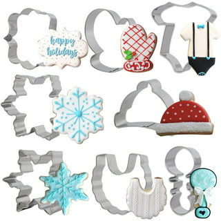 Foose Baby Shower Cookie Cutter 4 Pc Set - 5 in Bottle, 4.25 in Rattle,4 in  Body Suit, 4 in Carriage