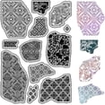 thumbnail image 1 of Sellos de goma transparentes reutilizables con fondo de textura vintage, sellos de silicona transparentes de estilo retro., 1 of 9