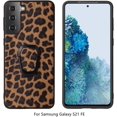 thumbnail image 2 of Case for Samsung Galaxy S21 FE (Not S21) with Kickstand,Luxury Leopard Print PU Leather Phone Cover Slim Fashion Design Protective Case for Samsung Galaxy S21 FE 5G      Brown, 2 of 7