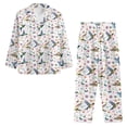 thumbnail image 6 of FOR U DESIGNS Flower Hummingbird Pajama Sets for Women 2 Piece Button Up Shirt Womens Nightwear Sets Button Front Sleepwear Size XS Long Sleeve Pants and Tops, 6 of 7