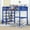 Blue, variant on DEALTOPS Twin Size Metal Loft Bed with 4-Tier Shelves and Storage - Blue