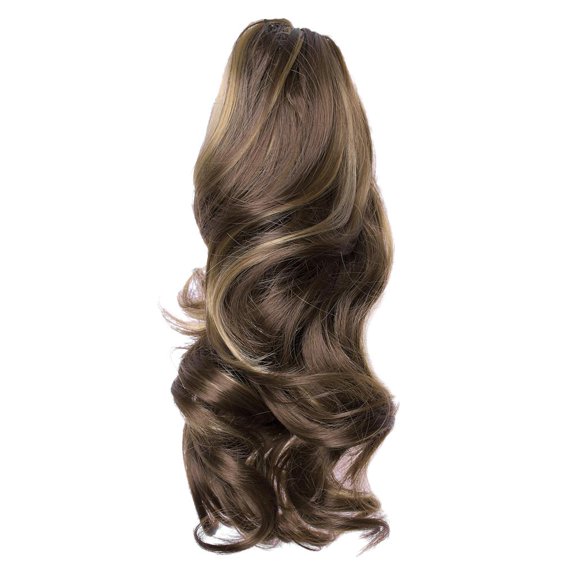 Women Ponytail Hair Bun extension Curly Claw Hair Clip on - J, 40cm J