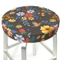 thumbnail image 3 of Naloa Colorful Flowers with Butterfly Round Bar Stool Cushion Cover 12-14 inch, Fits Kitchen, Office, Restaurant Chairs - 13 inch, 3 of 7