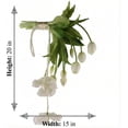 thumbnail image 2 of Cascading Bridal Bouquet for Wedding, 20 Inch Faux Tulips Artificial Flowers with Pearls, Elegant White, 2 of 8