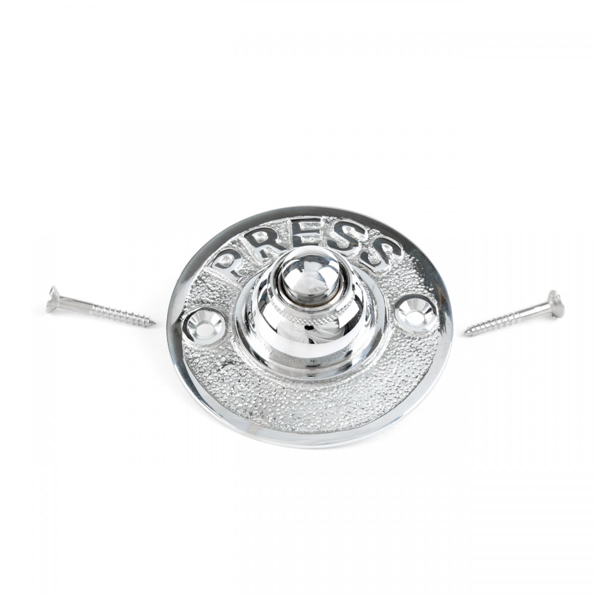 2 Door Bell Chrome Embossed PRESS Round Bell | Renovator's Supply