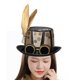 thumbnail image 1 of Steampunk Top Hat Steam Punk Hat Estilo vintage con fieltro de plumas Unisex Jazz Hat Fedora Hat para Masquerade Festival Carnival Parade Mujeres 60-61cm Salvador Sombrero de copa Steampunk, 1 of 10