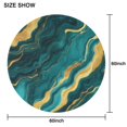 thumbnail image 6 of Teal and Gold Marble Wavy Veins Pattern Round Tablecloth 60"x60",Wrinkle Wipeable Table Cloth for Kitchen Dining Room Picnic Patio Party, 6 of 6