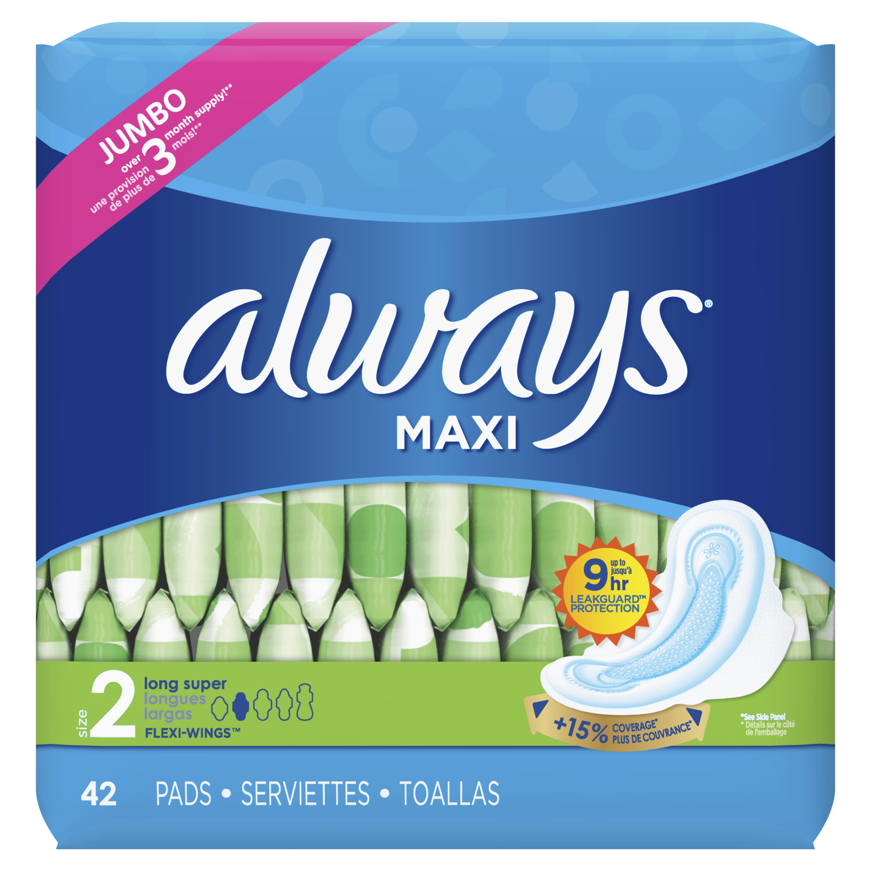 Set of 2 Always Classic Maxi with Wings 9s Super Comfortable and Ultra-Soft Pack of Two Sanitary Napkins
