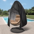thumbnail image 4 of Egg Chair Cover, Waterproof Outdoor Swing Chair Covers, Patio Hanging Chairs Cover Windproof Single Seat, Wicker Egg Chair Covers with Zipper & Drawstring (Single Seat 75"H x 45"W), 4 of 4