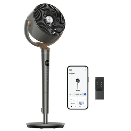 

Dreo Smart Fan for Bedroom 120� Oscillating Standing Fan DC Motor Quiet Pedestal Fans 8 Speeds 6 modes 23dB Low Noise Floor Fan for Whole Room 35-40 Adjustable Height with Wi-Fi/Voice