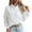 White, variant on Baozhu Women's Ruffle Trim Button Up Long Sleeve Blouse Top Stand Collar Elegant Work Shirt S-XL