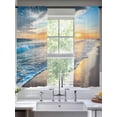 thumbnail image 5 of Sunset Beach Semi Sheer Window Curtains 72 Inches Long, Spray Ocean Waves Sky Nature Scenery Rod Pocket Voile Silky Chiffon Curtain Light Filtering Drapes for Living Room, Kitchen, 52"x72", 2 Panels, 5 of 9