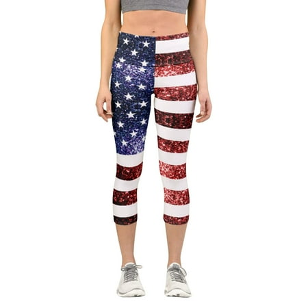 

WANYNG Women Patriotic USA American Flag Custom Print Cropped Trousers Leggings Skinny Pants For Yoga Running Pilates Womens Boot Leg Pants plus Size Yoga Scrub Pants Women