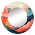thumbnail image 3 of Designart "Coral Blue Bold Canyon Landscape III" Abstract Landscapes Rund Mirror For Wall Decor - Large Coral Round Print Mirror - Round Traditional Mirror 23" x 23" Inch, 3 of 6