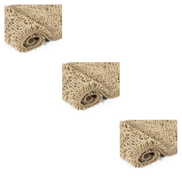 Monstrate Alfombrilla de chenilla sin derramamiento con fuerte absorción de agua rápida y fuerte absorción baño caqui 17*24 pulgadas Type1 NO1