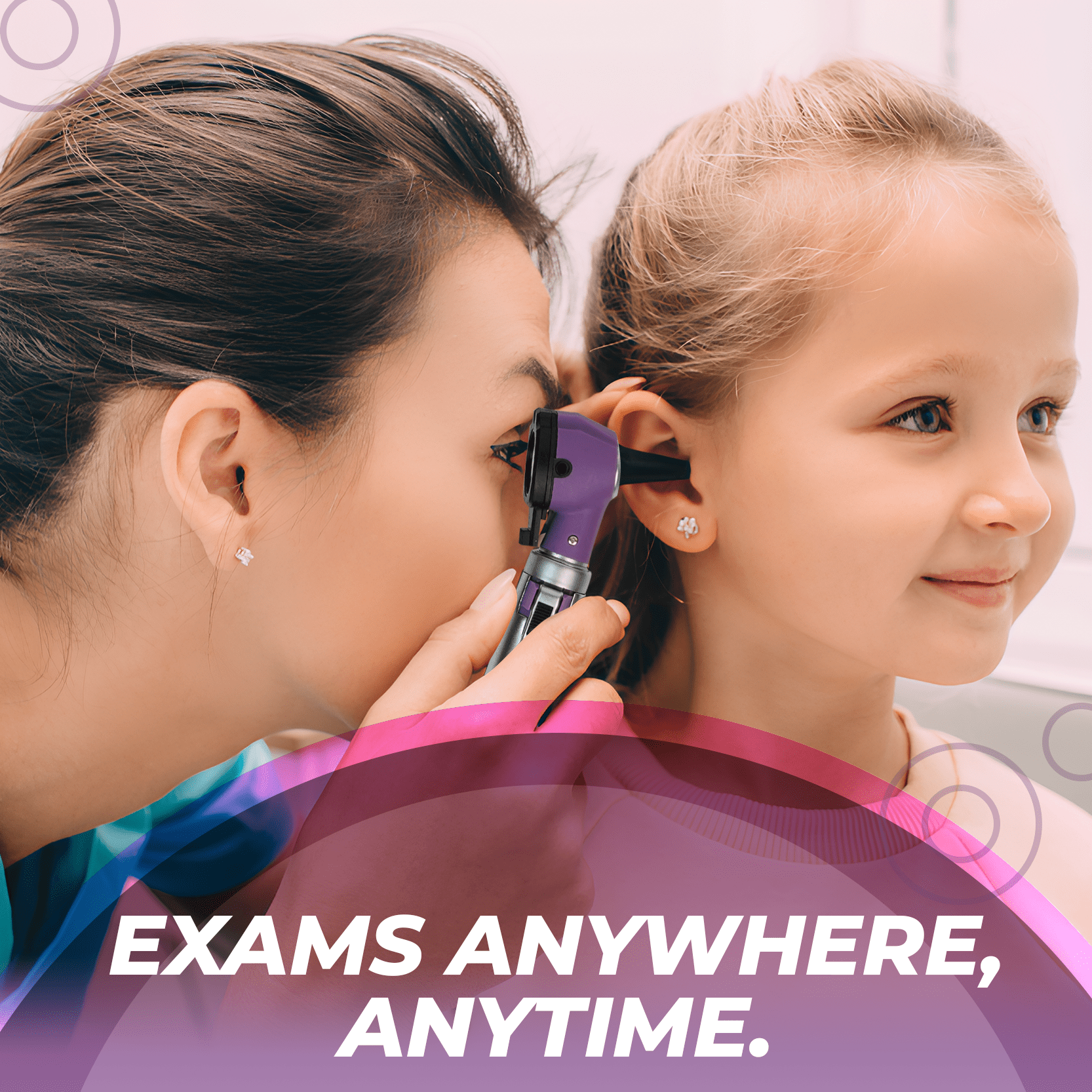 RiteScope Otoscope with Light - Compact Size - Purple