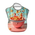 thumbnail image 2 of Susaid Floating Colorful Cereal Print Bibs for Babies Toddlers Adjustable Waterproof Free Soft Durable Bibs for eating with Large Pocket Food Catcher, 2 of 8