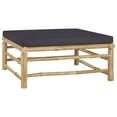 thumbnail image 6 of vidaXL 3 Piece Patio Lounge Set with Dark Gray Cushions Bamboo, 6 of 8