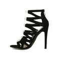 thumbnail image 4 of Women Transparent Band Strappy Cage Open Toe Stiletto Heel Sandal 19107, 4 of 6