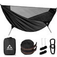 thumbnail image 1 of Hamaca de camping CROSSHIP 290 x 155 cm con mosquitera negra, 1 of 6