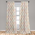 thumbnail image 5 of Ambesonne Lattice Curtains, Pastel and Colorful Waves, Pair of 28"x63", Multicolor, 5 of 5