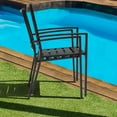 thumbnail image 4 of Nuu Garden 4PCS Outdoor Patio Stackable Wrought Iron Dining Chairs Set of 4,Bistro and Dining Chairs,Black, 4 of 10