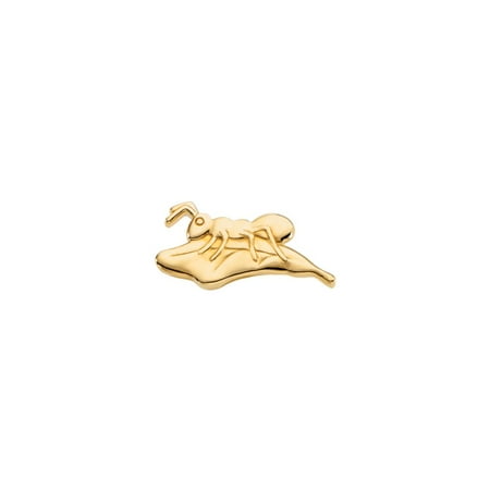 - 14k Yellow Gold The Persevering Ant on Leaf Polished Brooch
