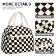 thumbnail image 5 of Insulated Lunch Bag for Men & Women, Reusable Small Cooler Tote for Work, Travel & Picnic, Adult Lunch Box with Compact & Durable,Corduroy Plaid Black, 5 of 7