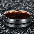 thumbnail image 3 of VAKKI 8mm Tungsten Ring for Men Women Black Groove Wedding Bands Size 6 to 14, 3 of 6