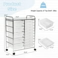 thumbnail image 4 of Costway 15 Drawer Art & Craft Rolling Storage Cart Tools Scrapbook Paper Office School Organizer Clear, 4 of 10