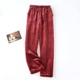 thumbnail image 2 of Youmylove Pajama Pants Women Pants Trousers Fall Winter Warm Flannel Wide Mouth Trousers Loose Large Size Thick Coral Home Pajamas Workout Running Stylish Streetwear, 2 of 7