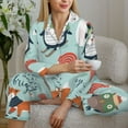 thumbnail image 4 of Goofa Christmas Winter Animals Printed Women’s 2 Piece Pajama Set Super,Pajamas Women's Long Sleeve Sleepwear Soft Button Down Loungewear Pjs Lounge Set Nightwear-Large, 4 of 9