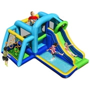 Topbuy 5-in-1 Inflatable Bounce House Jumping Castle Kids Slide Park Ball Pit for Outdoor&Indoor Without Air Blower