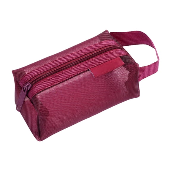 Piaybook Portable Square Mesh Storage Bag Zippered Mesh Cosmetic Bag Small Square Mesh Purse Travel Storage Carry Pouch