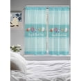 thumbnail image 3 of Teal Summer Coastal Living Room Curtains 2 Panel, Modern Ocean Waves Starfish Shell Cafe Window Treatment, Extra Long Farmhouse Bedroom Bathroom Kitchen Curtains Drapes 104"x72", 3 of 6