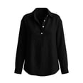 thumbnail image 4 of Purcolt Women's Linen Button Shirt Long Sleeve Loose Blouse with Pocket for Summer Travel Beach Work Outfits Solid Work Business Casual Tops, 4 of 6