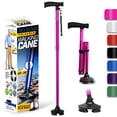 thumbnail image 1 of Bastón ZELECKS para mujeres y hombres - Bastón plegable ajustable y autónomo con mango en T y base giratoria de 360 grados - Bastón plegable y ligero para personas mayores - Bastón plegable para camin, 1 of 5