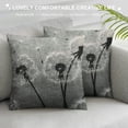 thumbnail image 3 of Dandelion Linen Throw Pillow Case Black and White Pillow Cushion Cover Home Sofa Decorative, 3 of 5