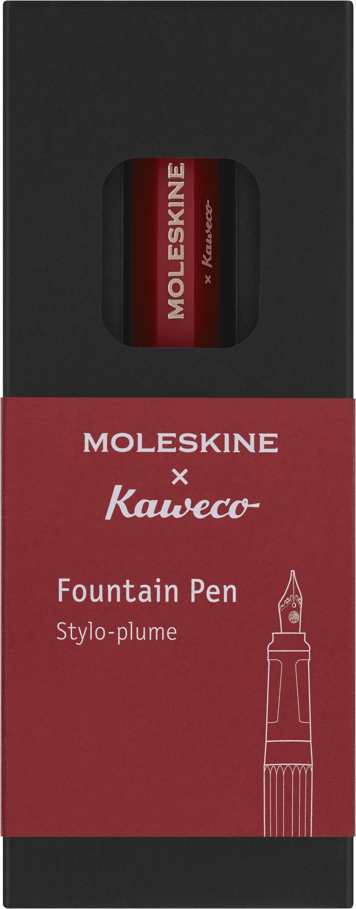 Moleskine Kaweco Fountain Pen, Red, Medium Nib, Blue Ink