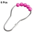 thumbnail image 2 of Unique Bargains Shower Curtain Ring Hooks for Shower Rods Curtains Liners Pink Ball 6 Pcs, 2 of 4