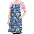 thumbnail image 5 of Pioneer Flower Floral Print Pattern Apron for Women and Men, Cotton Linen Waterproof with Pockets, Adjustable, 33x27 Inch for Kitchen, Gardening, BBQ, Salon, 5 of 6