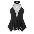 thumbnail image 5 of TiaoBug Women's Figure Ice Skating Dress Halter Shiny Sequin Roller Skating Lyrical Dance Costume Black S, 5 of 7