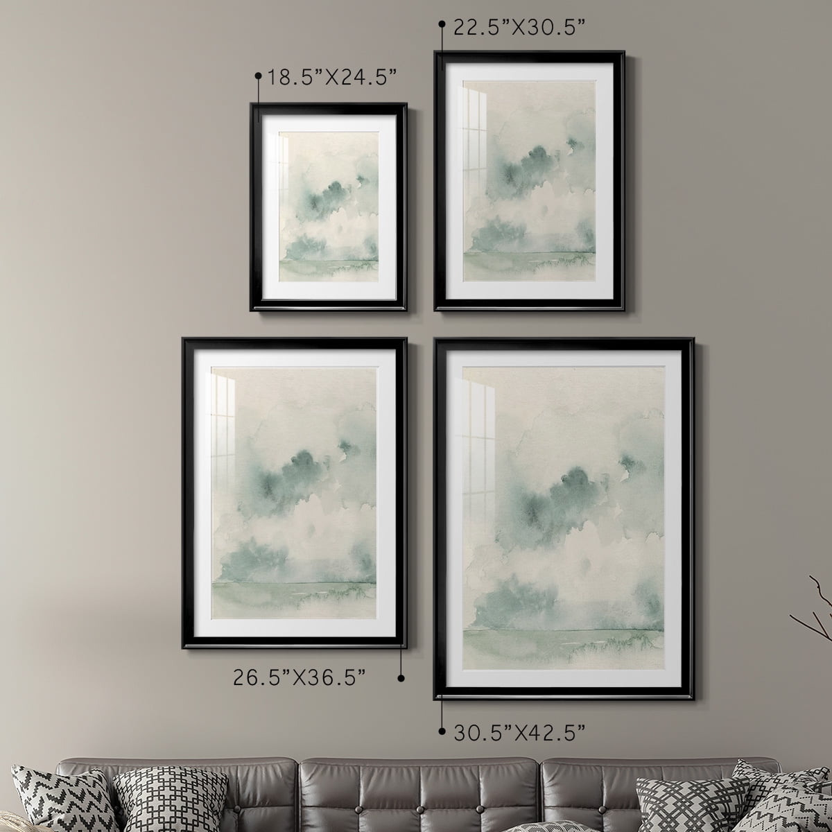 Wexford Home Ocean Impression I Premium Framed Print, 18.5" x 24.5" - Ready to Hang, Black (Set of 2)