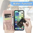 thumbnail image 4 of Compatible with iPhone 14 Pro Max Case Glitter Bling with Card Holder Stand Leather Flip Wallet Diamond Butterfly Protective Case for iPhone 14 Pro Max 6.7 inch Crystal Rose Gold, 4 of 14